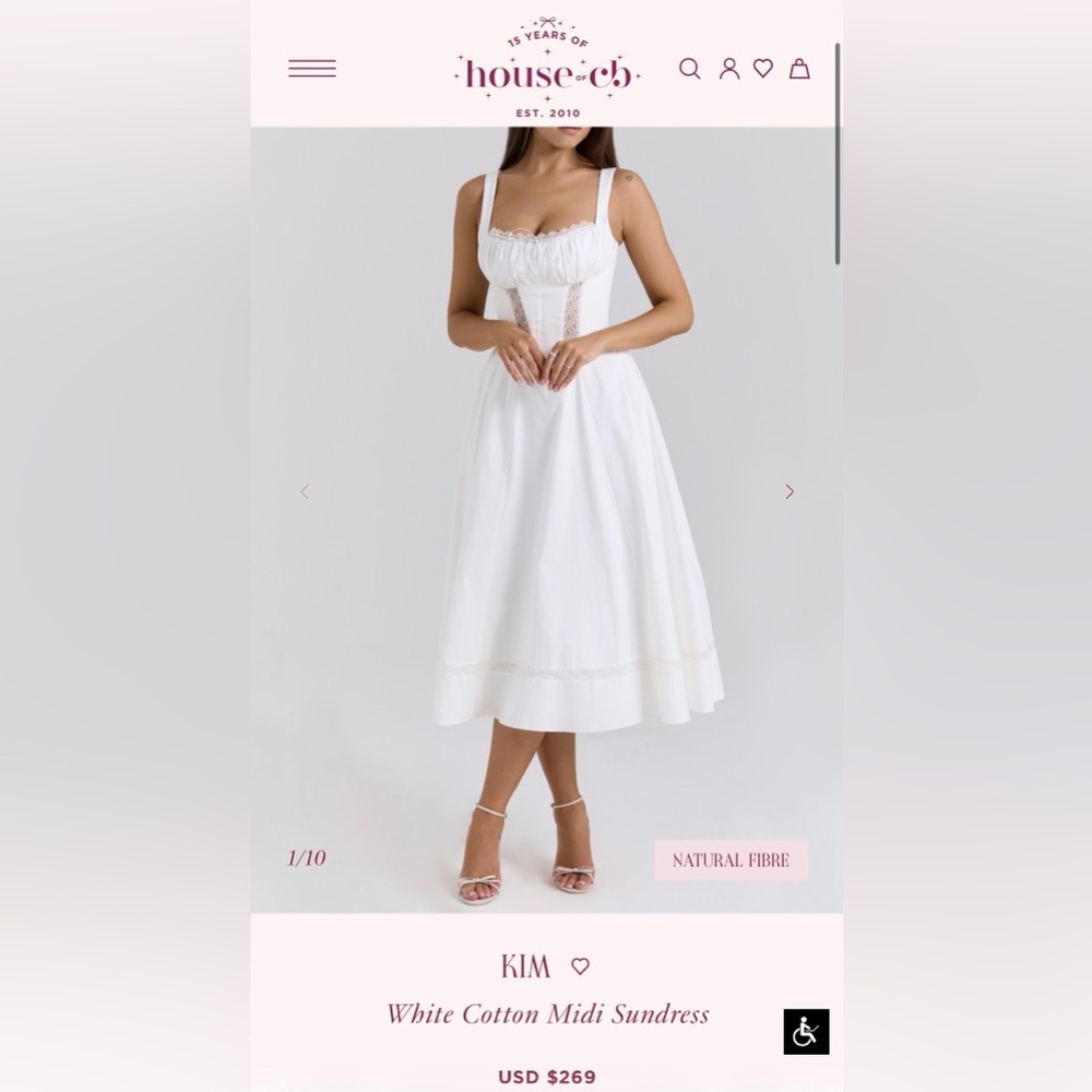 House of CB Kim Dress Elegant White Midi Dress Bridal